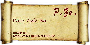 Palg Zsóka névjegykártya